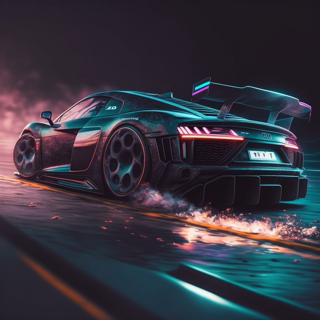Cyberpunk Audi R8 zadek